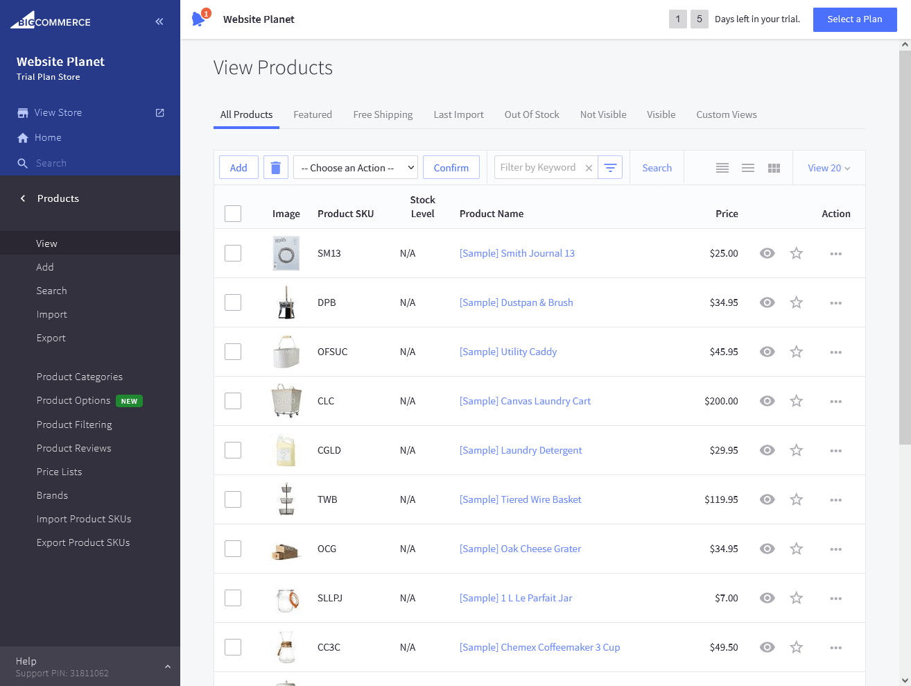 BigCommerce's Product Managment UI