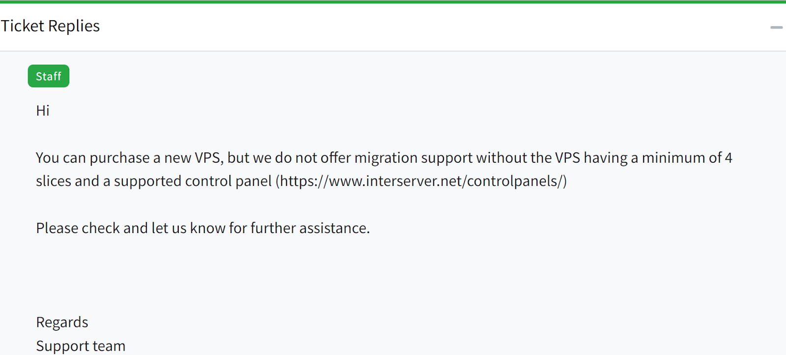 InterServer Migration Support