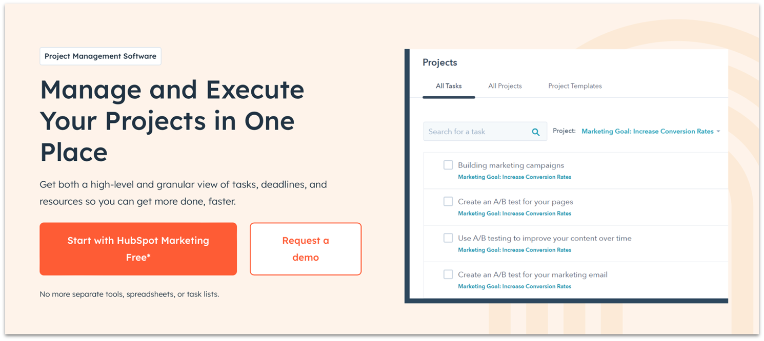 HubSpot project management